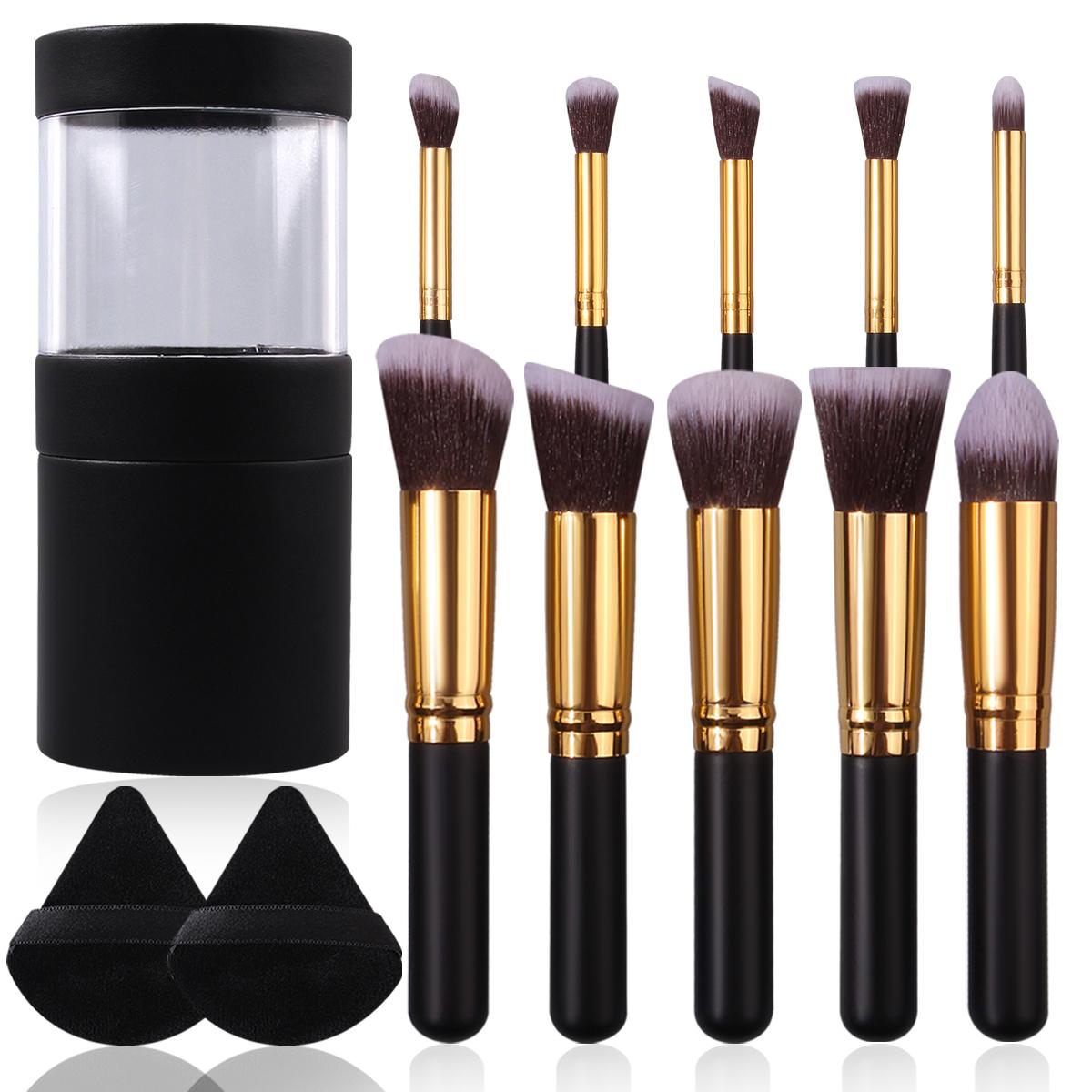 13PCS black PU storage bucket set of 10 soft-bristled makeup brushes, portable dry and wet dual-purpose sponge powder puff set чёрный
13PCS black PU storage bucket set of 10 soft-bristled makeup brushes, portable dry and wet dual-purpose sponge powder puff set чёрный