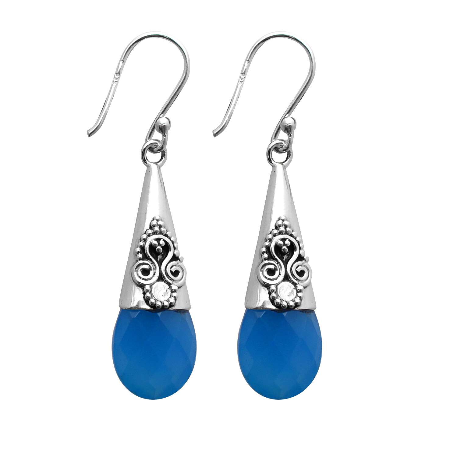 Blue Chalcedony Gemstone Earrings Solid 925 Sterling Silver Handmade Earrings Jewelry Gift For Women And Girls E-3122
Blue Chalcedony Gemstone Earrings Solid 925 Sterling Silver Handmade Earrings Jewelry Gift For Women And Girls E-3122