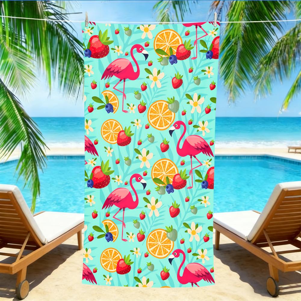 Flamingo & Tropical Fruit Beach Towel – Oversized Quick Dry Sand Free with Strawberry & Orange Print for Summer Fun W30*H60(CM)
Flamingo & Tropical Fruit Beach Towel – Oversized Quick Dry Sand Free with Strawberry & Orange Print for Summer Fun W30*H60(CM)
