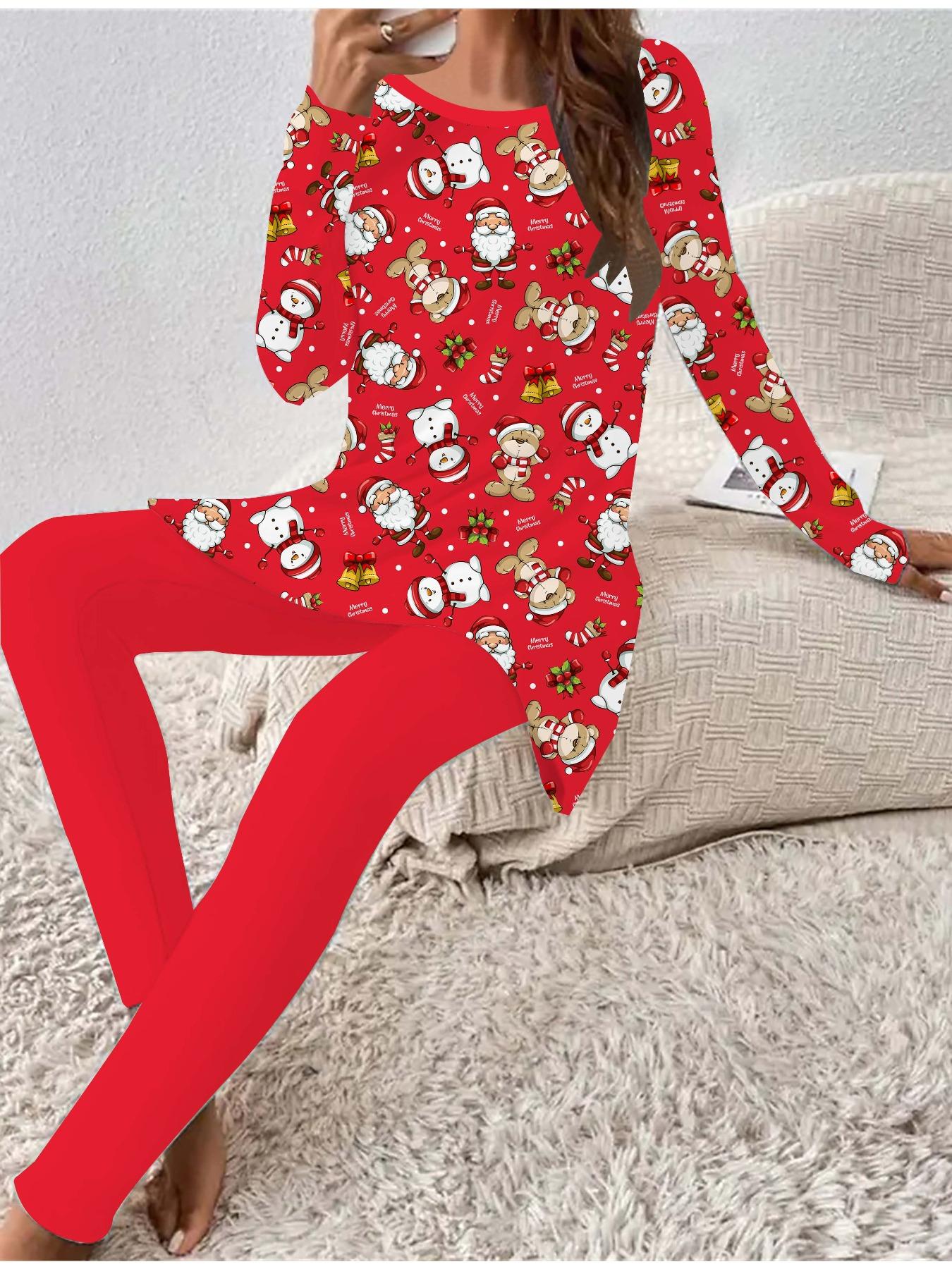 Euro-American Fashion 3D Christmas Printed Women s Four-season Long-sleeved T-shirt + Long Pants Two-piece Set. Perfect Gift for New Year & Christmas 1XL
Euro-American Fashion 3D Christmas Printed Women s Four-season Long-sleeved T-shirt + Long Pants Two-piece Set. Perfect Gift for New Year & Christmas 1XL