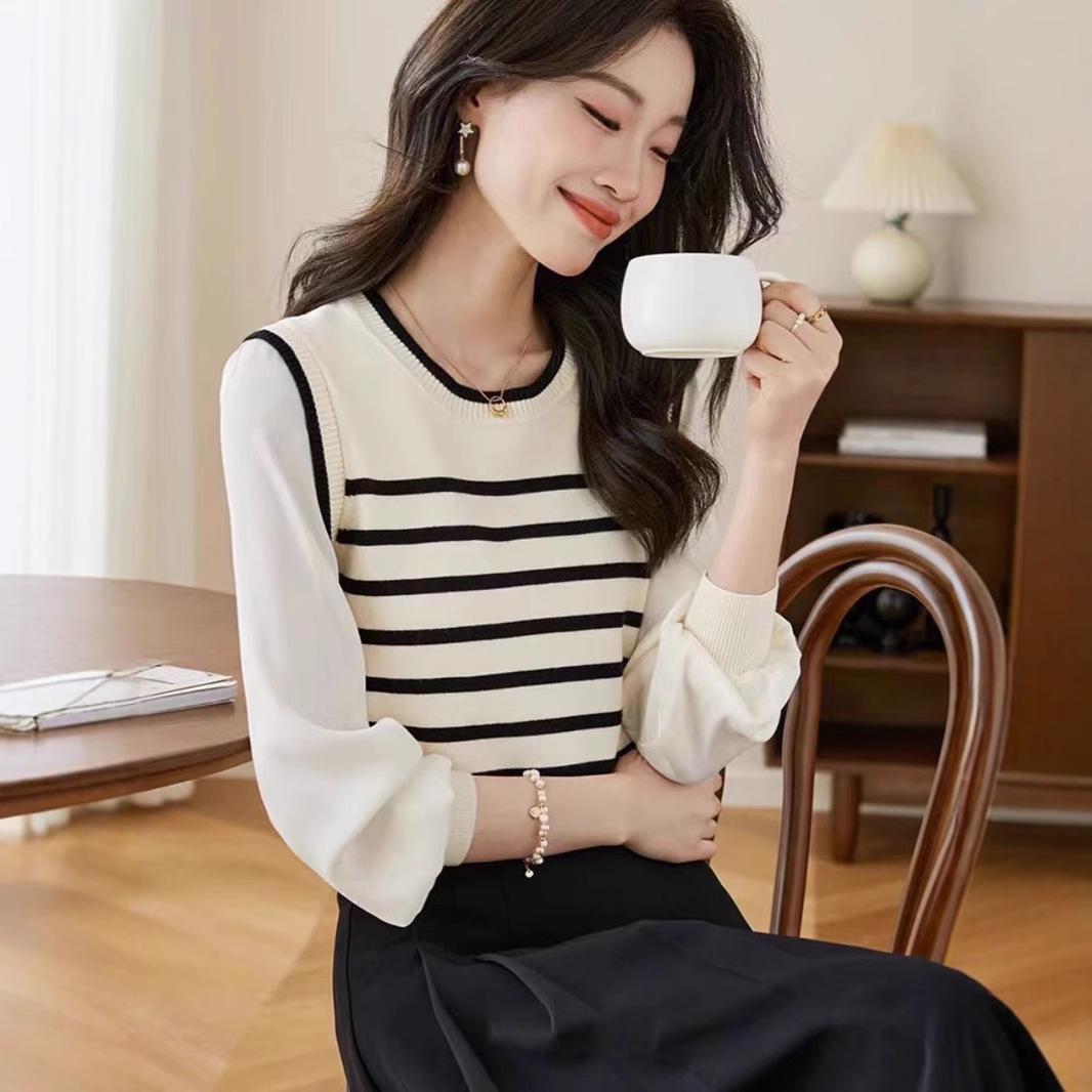 Women s Striped Knit Pullover: 2024 Spring French-Inspired Slimming Sweater One Size
Women s Striped Knit Pullover: 2024 Spring French-Inspired Slimming Sweater One Size