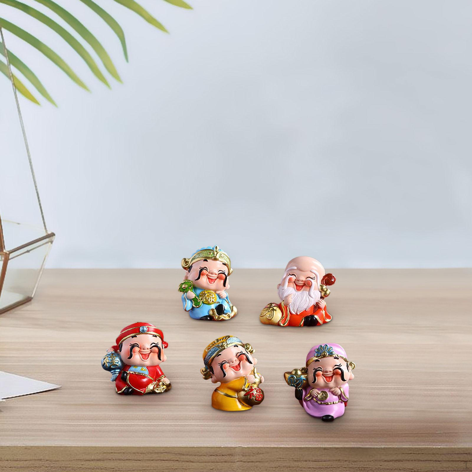 5x God of Fortune Figurines Wealthy Statue Fengshui Desktop Ornament for Year Party Cabinet
5x God of Fortune Figurines Wealthy Statue Fengshui Desktop Ornament for Year Party Cabinet