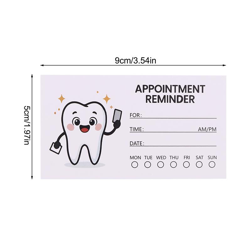 100Pcs Dental Appointment Reminder Cards with Cute Tooth Design Professional Patient Notification with Checkboxes for Time білий
100Pcs Dental Appointment Reminder Cards with Cute Tooth Design Professional Patient Notification with Checkboxes for Time білий