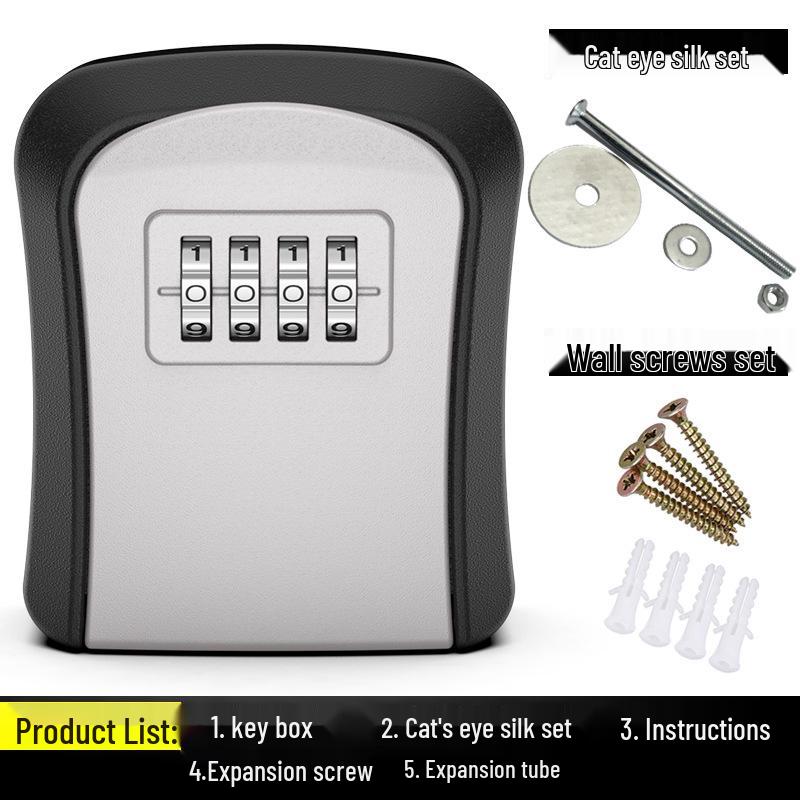 Компактный ящик для ключей с кодовым замком для дома или строительной площадки - Глазок и хранение ключей серый
Компактный ящик для ключей с кодовым замком для дома или строительной площадки - Глазок и хранение ключей серый