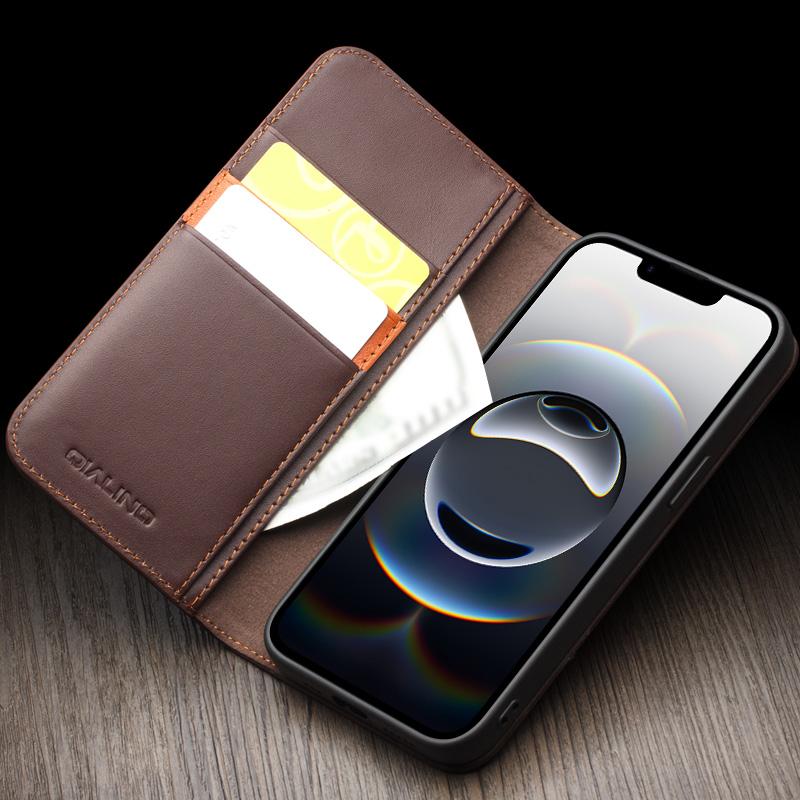 QIALINO For iPhone 16e Stand Case Anti-Drop Genuine Cow Leather Wallet Phone Cover Brown
QIALINO For iPhone 16e Stand Case Anti-Drop Genuine Cow Leather Wallet Phone Cover Brown