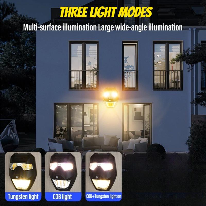 Outdoor solar wall lamp, human sensing courtyard lamp, large capacity lithium battery, night lighting COB street lamp 5 Lighting Modes 3 modes-Upgraded Version
Outdoor solar wall lamp, human sensing courtyard lamp, large capacity lithium battery, night lighting COB street lamp 5 Lighting Modes 3 modes-Upgraded Version