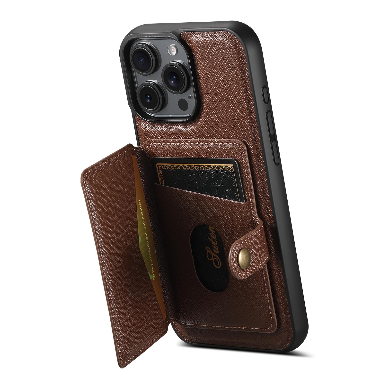 SUTENI H20 For iPhone 15 Pro Max Magnetic Case Cross Texture Phone Back Cover with Detachable Card Holder Brown
SUTENI H20 For iPhone 15 Pro Max Magnetic Case Cross Texture Phone Back Cover with Detachable Card Holder Brown