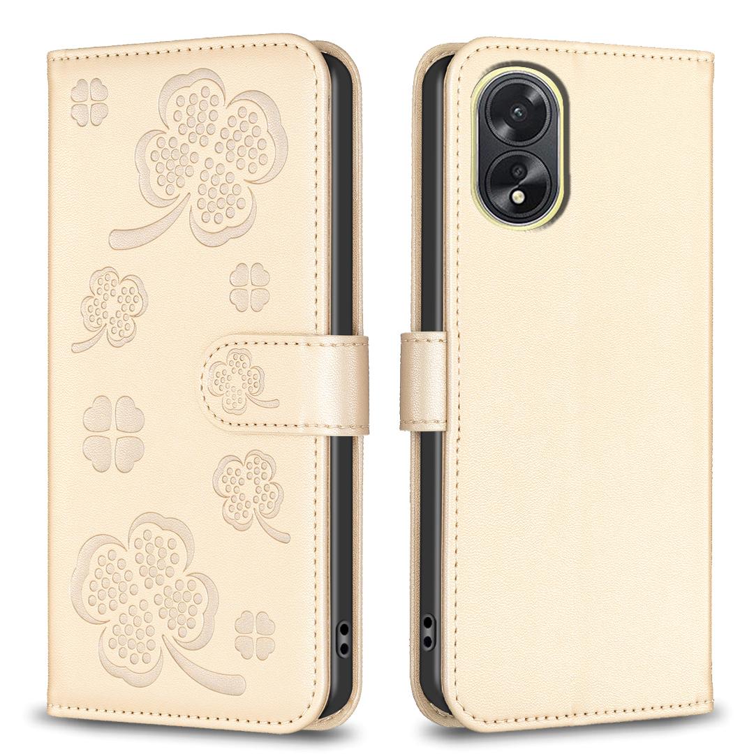 For Oppo A38 4G/A18 4G Leather Wallet Case Stand Clover Pattern Imprinted Phone Cover Gold
For Oppo A38 4G/A18 4G Leather Wallet Case Stand Clover Pattern Imprinted Phone Cover Gold