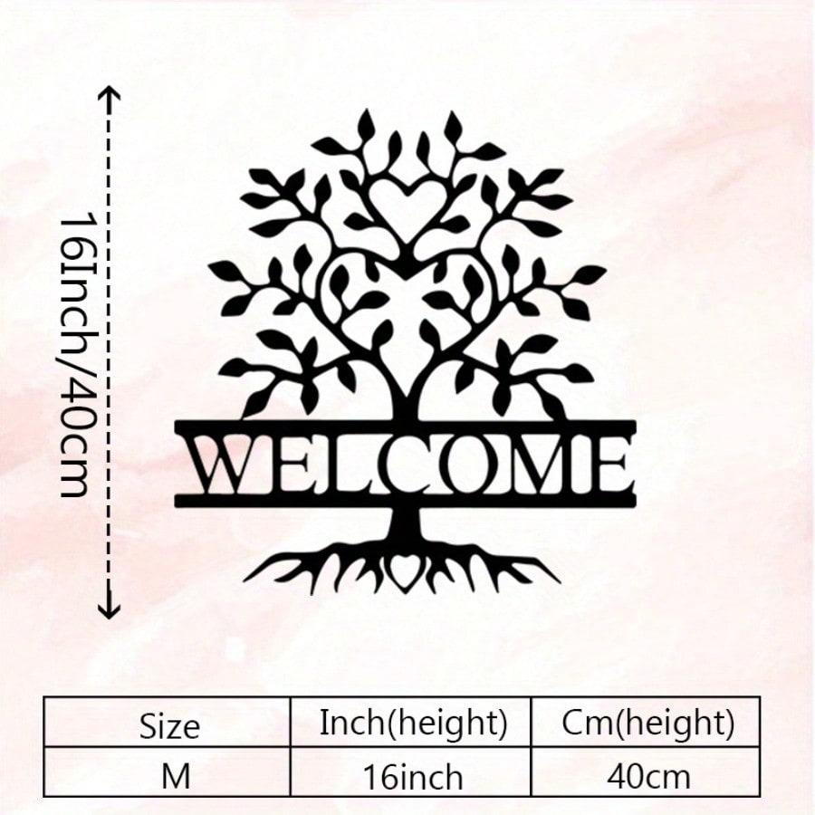 Vintage Welcome Tree Metal Wall Art Wrought Iron Outdoor Garden Decor
Vintage Welcome Tree Metal Wall Art Wrought Iron Outdoor Garden Decor