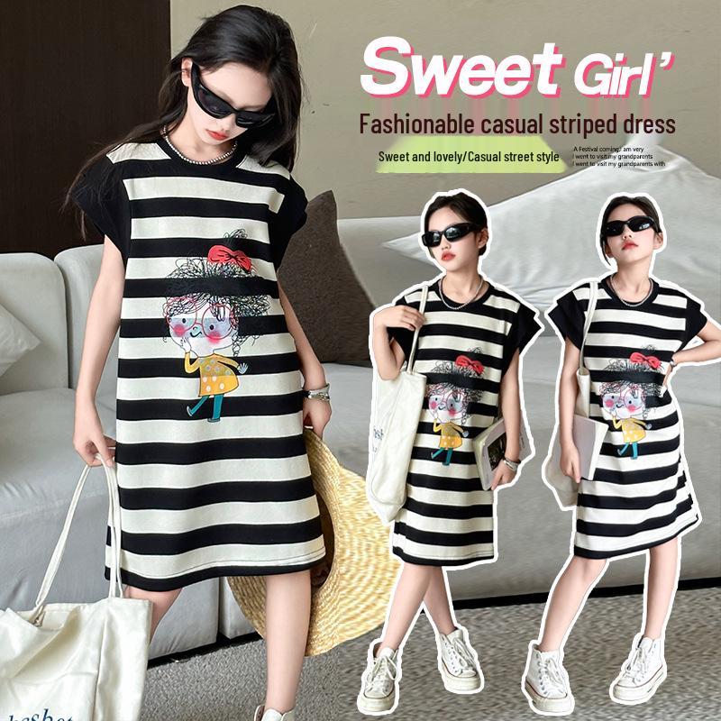 Girls Summer Striped Princess Dress - 2025 Korean Style 140 cm
Girls Summer Striped Princess Dress - 2025 Korean Style 140 cm