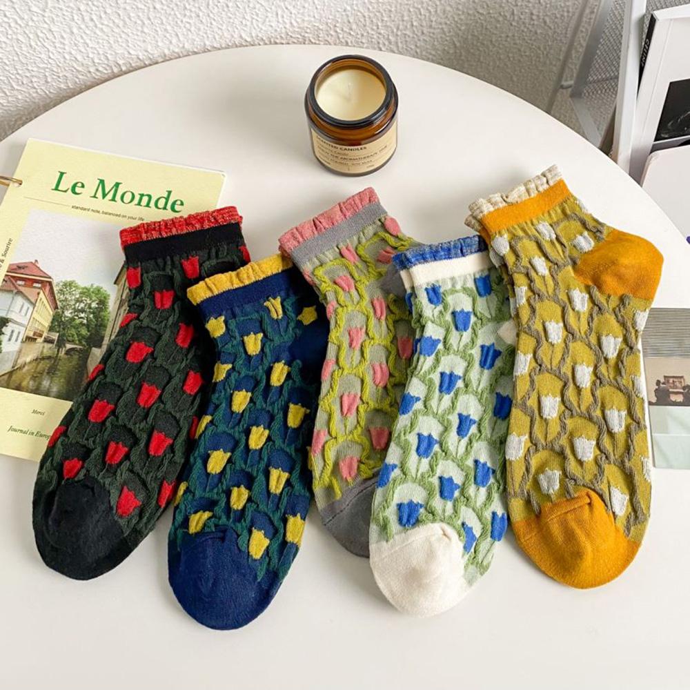 5 Pairs/Lot Korean Style Women Socks Short Fashion Frilly Ruffle Socks Cute Flower Print Sokken Spring Summer New Calcetines
5 Pairs/Lot Korean Style Women Socks Short Fashion Frilly Ruffle Socks Cute Flower Print Sokken Spring Summer New Calcetines