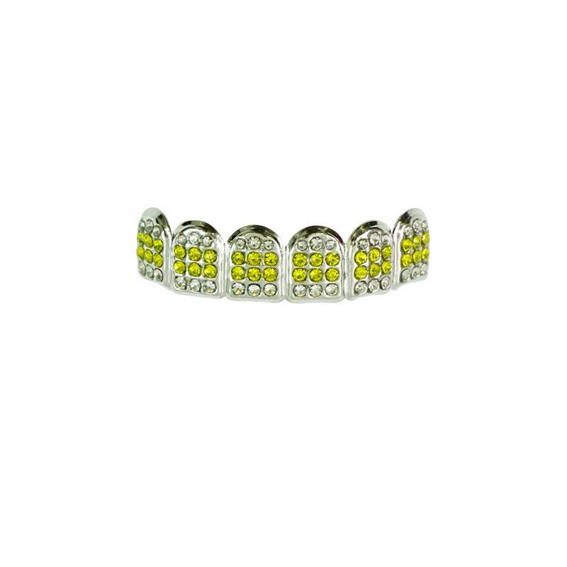 Yellow Diamond Rhinestone Hip Hop Grillz Set: Adjustable Fake Teeth Ornaments for European & American Rap Stages
Yellow Diamond Rhinestone Hip Hop Grillz Set: Adjustable Fake Teeth Ornaments for European & American Rap Stages