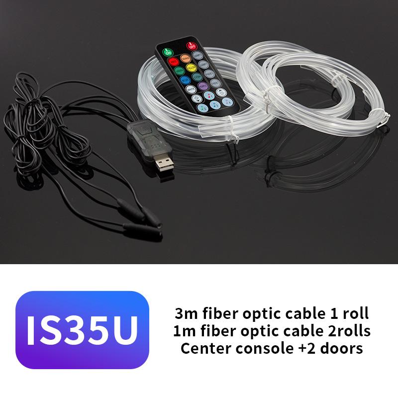 IS35U 3 Rolls 3m+1m Car Interior Ambient Strip Light Remote Control RGB Fiber Optic Atmosphere Lighting Kit Type A
IS35U 3 Rolls 3m+1m Car Interior Ambient Strip Light Remote Control RGB Fiber Optic Atmosphere Lighting Kit Type A