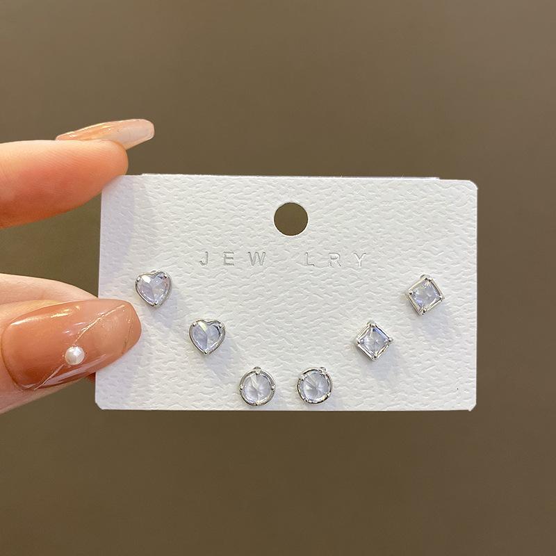 Silver Needle Three Pair Zircon Set Earrings Women s Niche Design Sense Geometric Love Earrings Earrings
Silver Needle Three Pair Zircon Set Earrings Women s Niche Design Sense Geometric Love Earrings Earrings