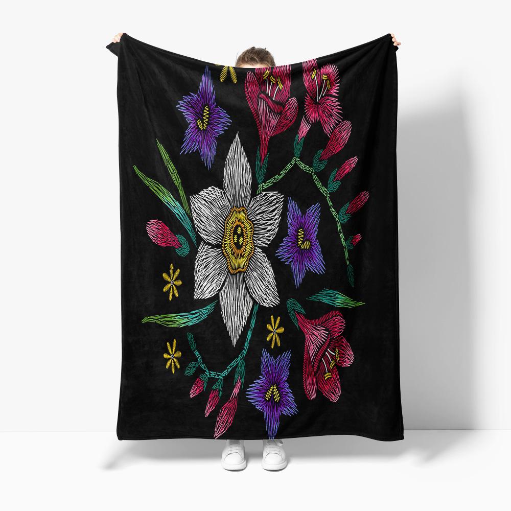 Floral Embroidered Blanket for Women Girls Sofa Bed Throw Decorative Gift Gift for Her Valentines Day 75x100cm (30x40inch)
Floral Embroidered Blanket for Women Girls Sofa Bed Throw Decorative Gift Gift for Her Valentines Day 75x100cm (30x40inch)