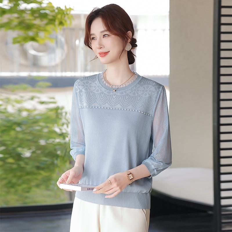 Mother s Lace Round Neck T-shirt - Elegant Gauze Sleeve Top for Spring 2026, Versatile Fashion for Middle-aged and Elderly Women 4XL (68-73 kg) синій
Mother s Lace Round Neck T-shirt - Elegant Gauze Sleeve Top for Spring 2026, Versatile Fashion for Middle-aged and Elderly Women 4XL (68-73 kg) синій