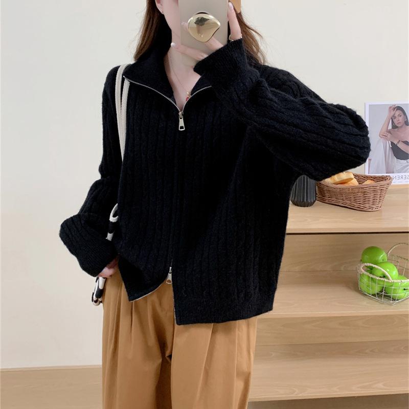 Новая однотонная твидовая куртка-свитер с высоким воротником для осени и зимы, женский дизайн с вязаным кардиганом на двойной молнии One size чёрный
Новая однотонная твидовая куртка-свитер с высоким воротником для осени и зимы, женский дизайн с вязаным кардиганом на двойной молнии One size чёрный