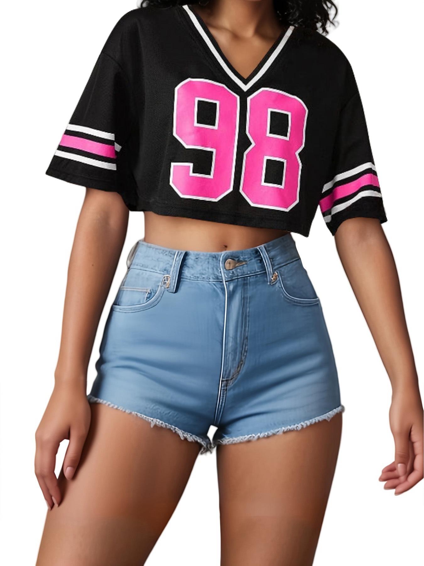 Женский трансграничный свободный кроп-топ с коротким рукавом, круглым вырезом и спортивным V-образным вырезом Extra Large чёрный
Женский трансграничный свободный кроп-топ с коротким рукавом, круглым вырезом и спортивным V-образным вырезом Extra Large чёрный