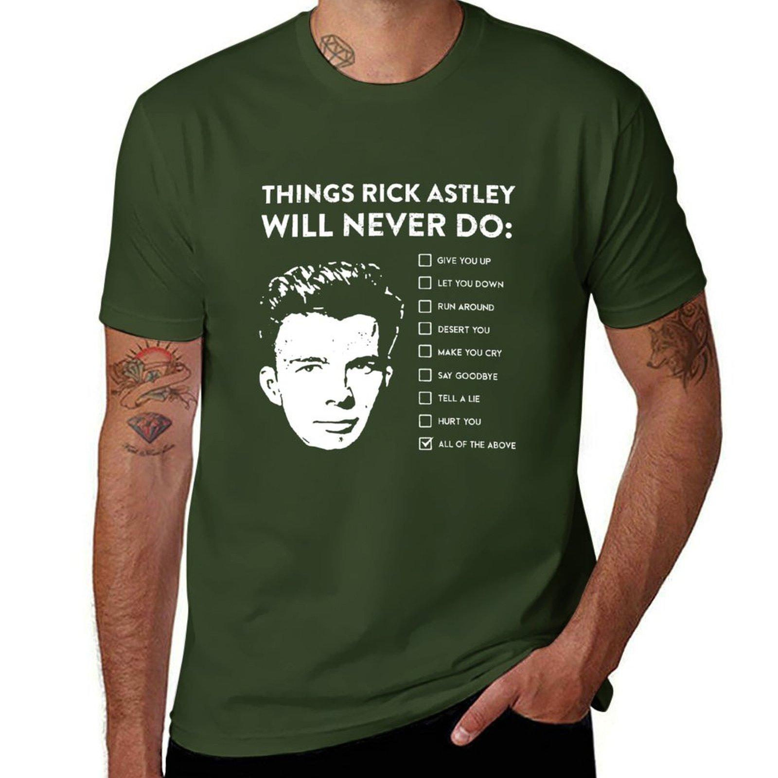 Things Rick Astley Will Never Do T-Shirt funnys aesthetic clothes tops mens cotton t shirts L
Things Rick Astley Will Never Do T-Shirt funnys aesthetic clothes tops mens cotton t shirts L