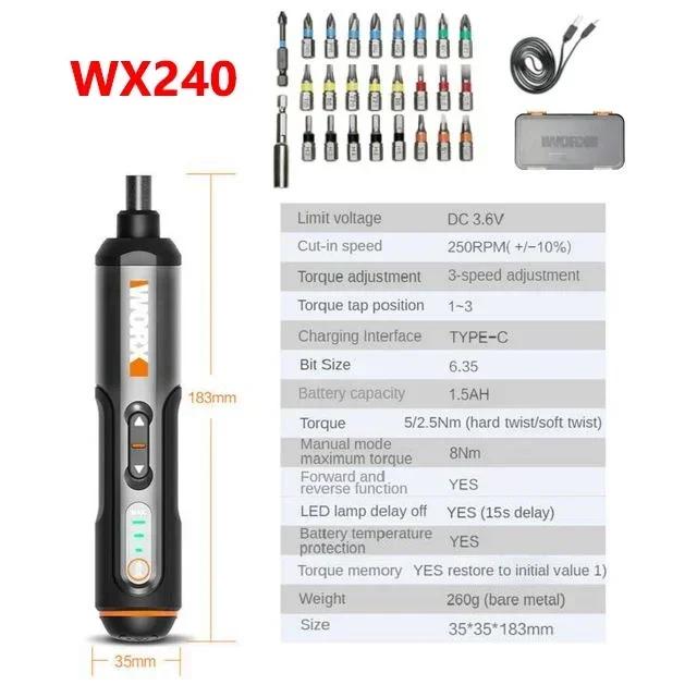 Worx 4V Electrical Screwdrivers Set WX242 Portable Smart Cordless Power Screw Driver Mini Electric Drill Home Repair Power Tool
Worx 4V Electrical Screwdrivers Set WX242 Portable Smart Cordless Power Screw Driver Mini Electric Drill Home Repair Power Tool