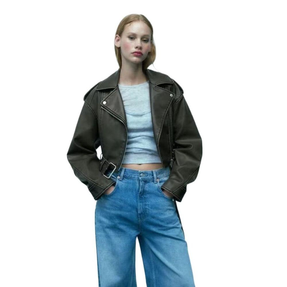 with Belt Vintage PU Coats Moto Biker Retro Cropped Coat Classic Windbreaker Jackets Y2k Holiday
with Belt Vintage PU Coats Moto Biker Retro Cropped Coat Classic Windbreaker Jackets Y2k Holiday