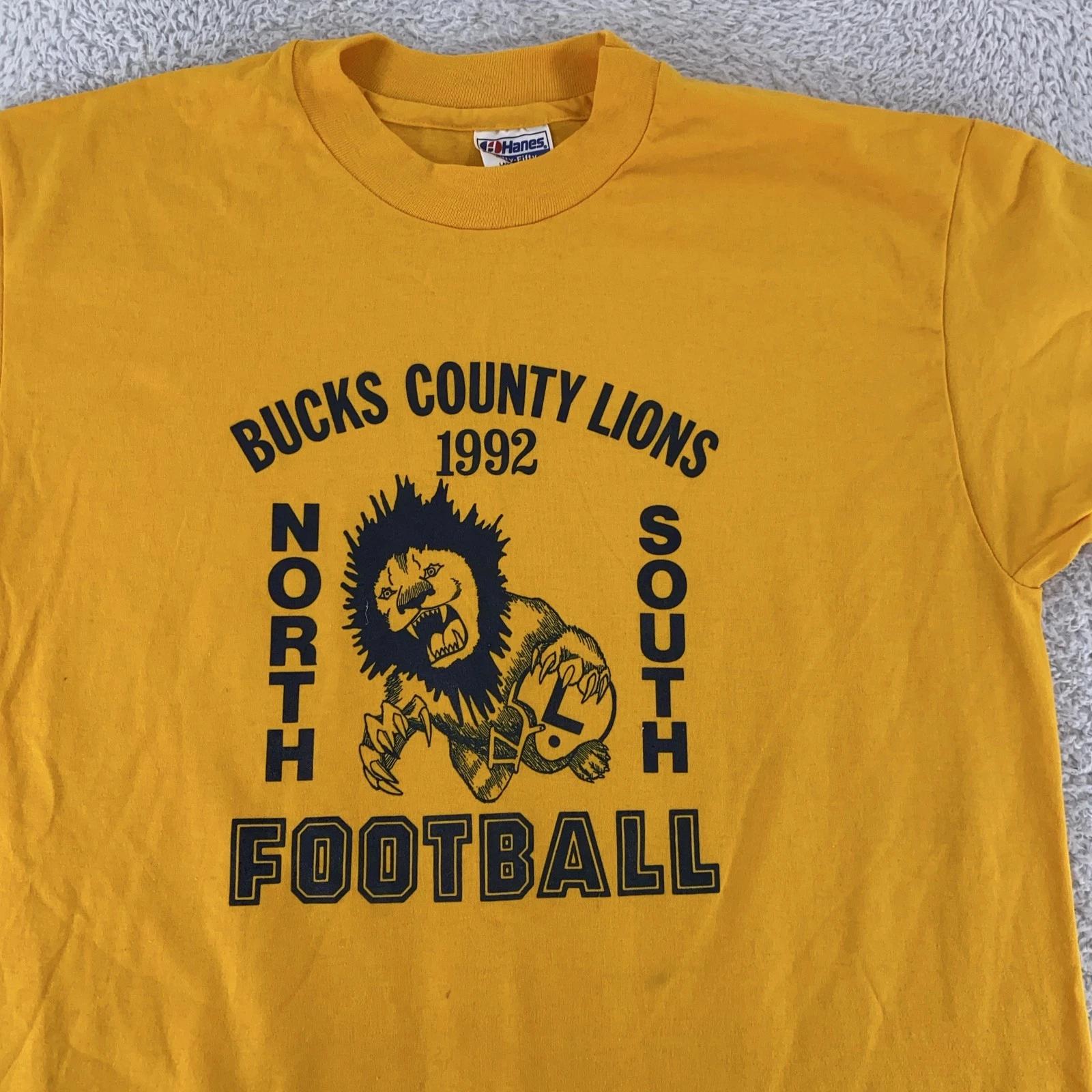 Vintage Bucks County Lions Shirt Medium Yellow Football 1992 North South 90s PA XL
Vintage Bucks County Lions Shirt Medium Yellow Football 1992 North South 90s PA XL