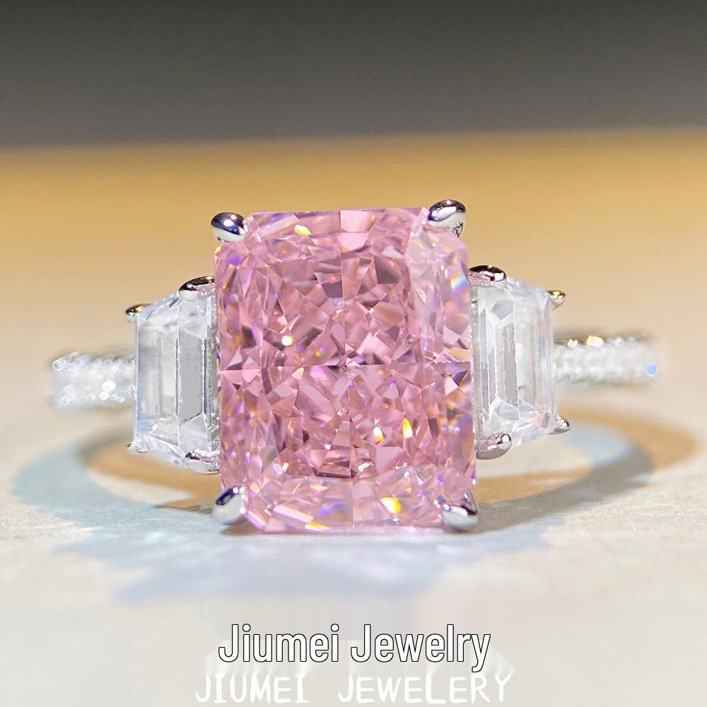 European-American S925 Sterling Silver Radiant Pink Diamond Ice Flower Ring Size 6
European-American S925 Sterling Silver Radiant Pink Diamond Ice Flower Ring Size 6