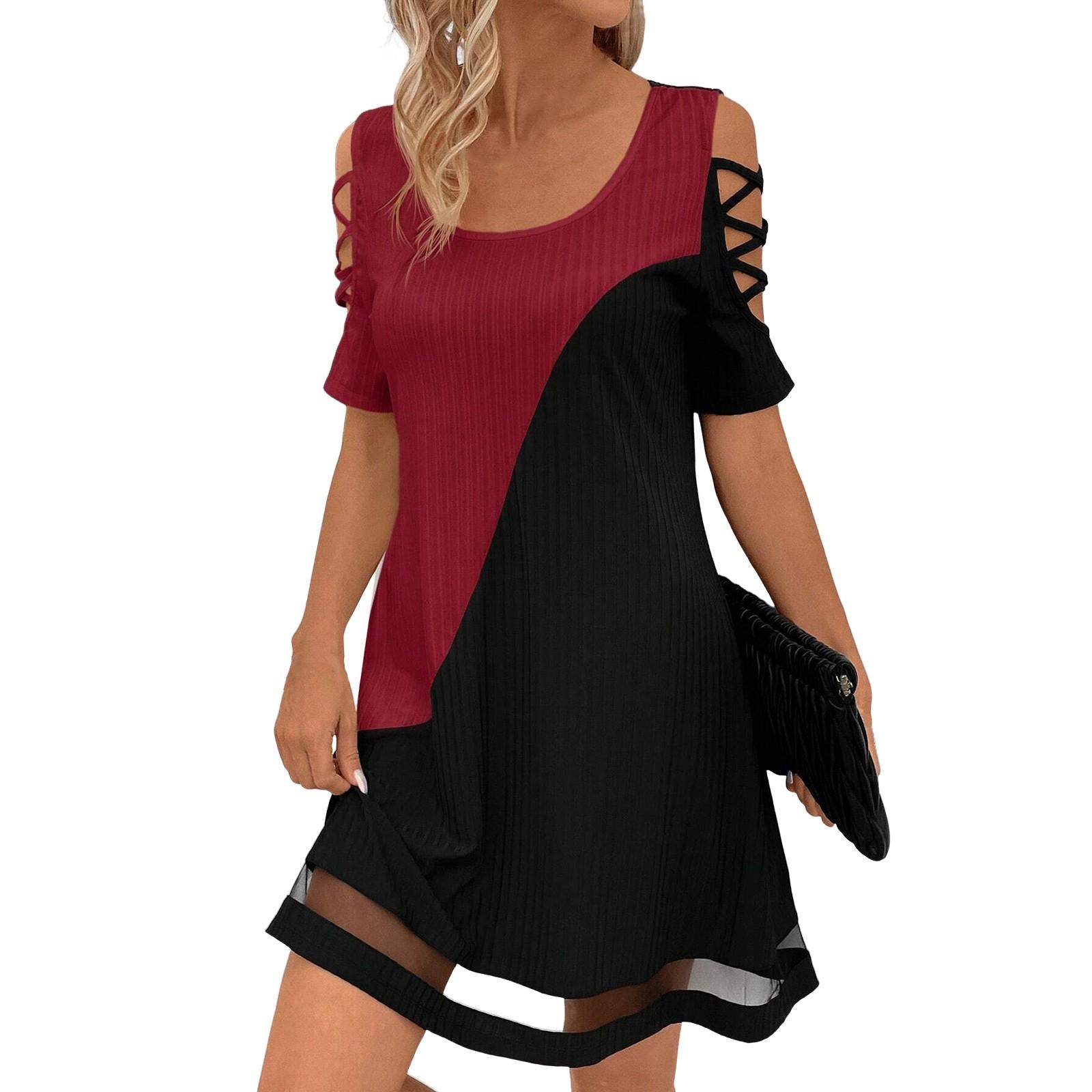 Женские модные свободные сетчатые платья с вырезами и контрастными цветами XL красный
Женские модные свободные сетчатые платья с вырезами и контрастными цветами XL красный