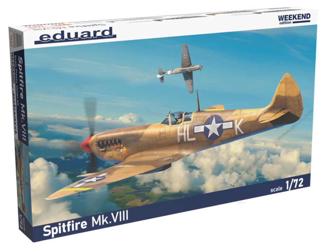 Eduard 1/72 Weekend Edition US Army Air Forces Spitfire Mk.8 Plastic Model Kit EDU7462
Eduard 1/72 Weekend Edition US Army Air Forces Spitfire Mk.8 Plastic Model Kit EDU7462