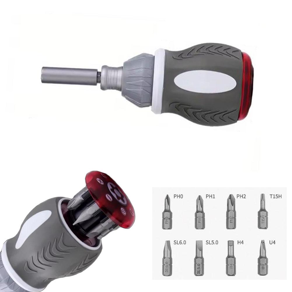 Flexible Ratchet Screwdriver Set 8 Bits Multi Angle Retractable Head Carbon Steel Repair Tool Kit For Tight Space Repairs China Mainland
Flexible Ratchet Screwdriver Set 8 Bits Multi Angle Retractable Head Carbon Steel Repair Tool Kit For Tight Space Repairs China Mainland