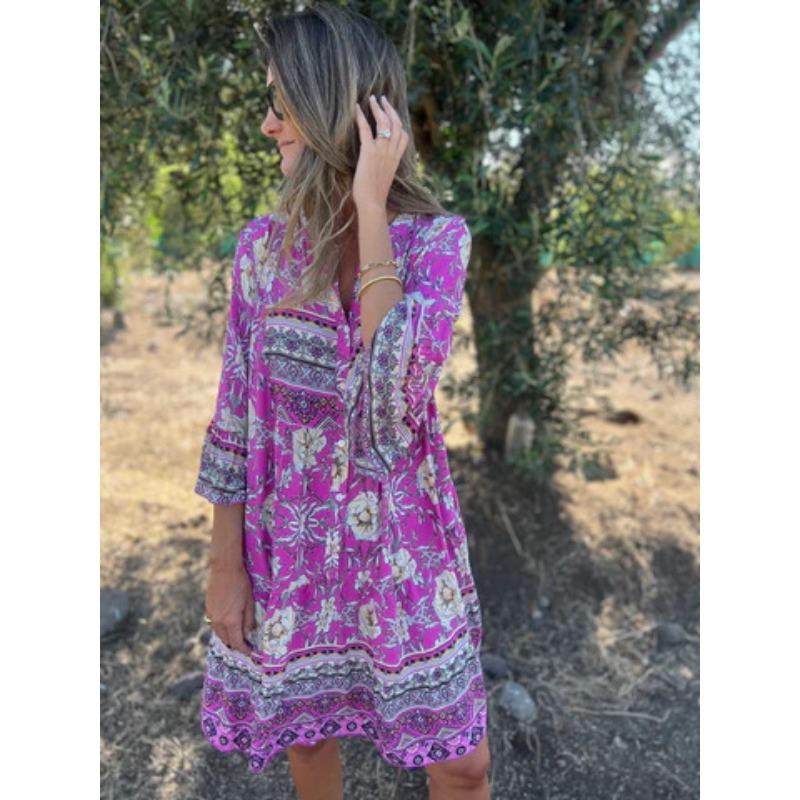 Women s Fashion Spring Fall Flower Pattern Print Long Sleeve V-Neck Loose Waistline Casual Dresses L
Women s Fashion Spring Fall Flower Pattern Print Long Sleeve V-Neck Loose Waistline Casual Dresses L