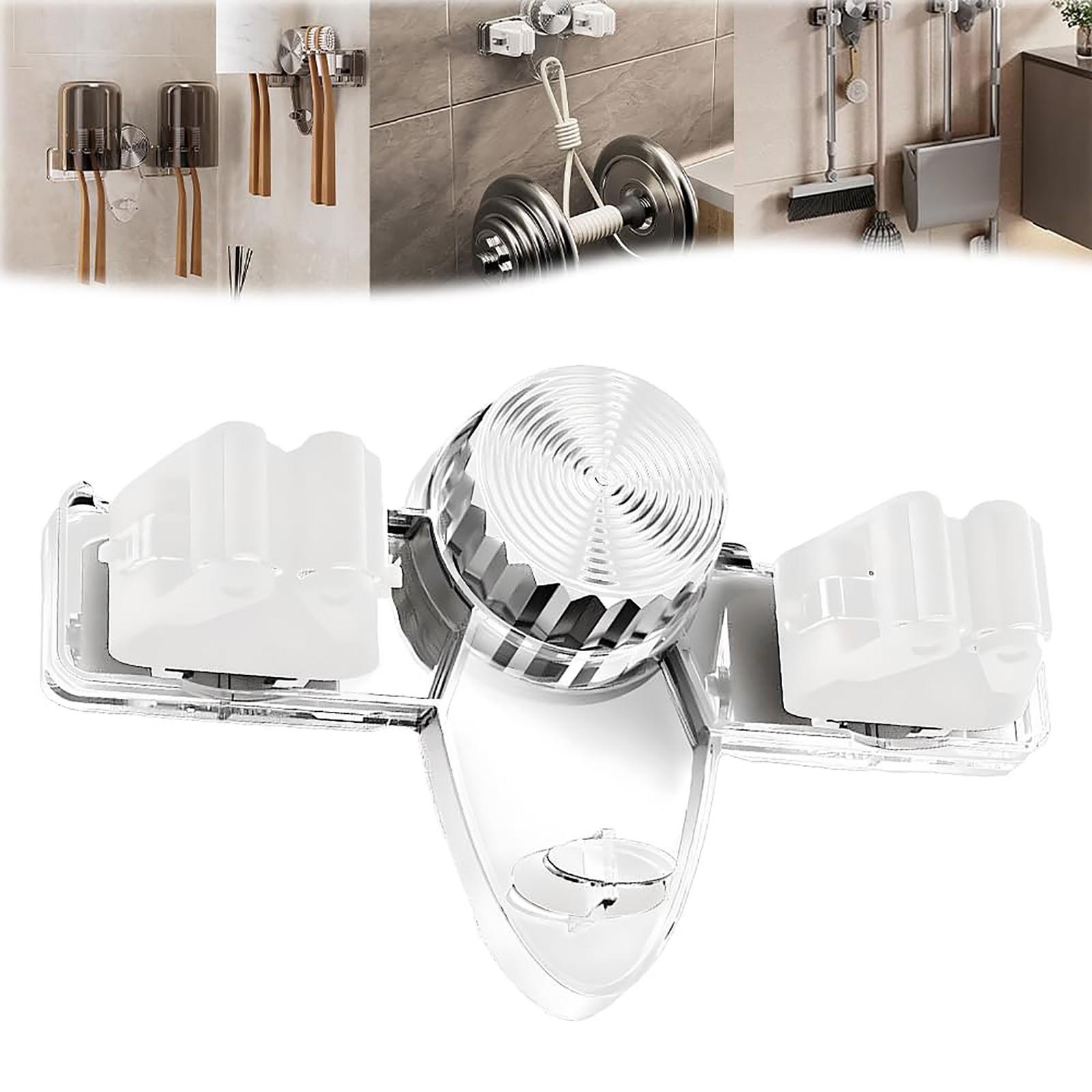 Держатель для швабры, вешалка, не требующая перфорации, выдвижная вешалка для полотенец, настенная вешалка для швабры и держателя, органайзер One Size белый