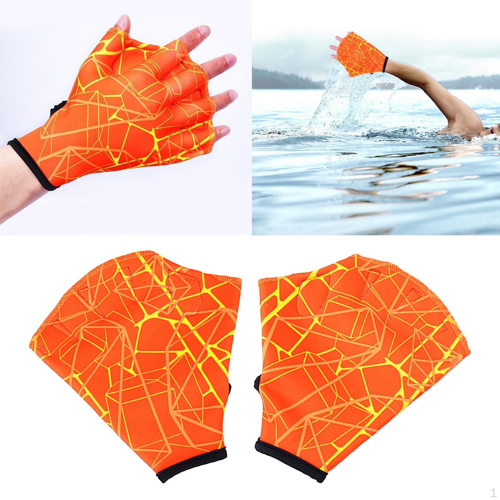 Nylon Swimming Gloves Water Resistance Training with Adjustable Wrist Strap Orange M
Nylon Swimming Gloves Water Resistance Training with Adjustable Wrist Strap Orange M