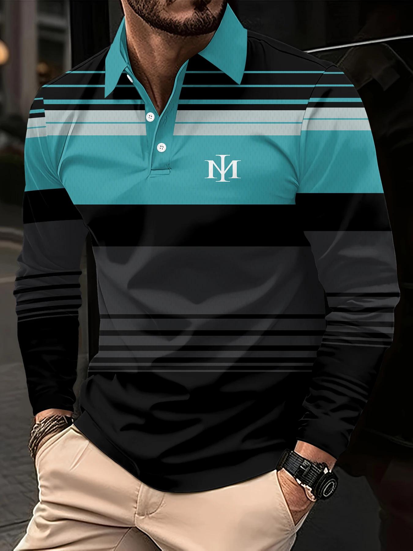 Чоловіча футболка-поло, модний спортивний топ з 3D смугастим кольоровим блоком, лацканами, для гольфу, чоловічий повсякденний топ, футболка з довгим рукавом, m 3XL небо
Чоловіча футболка-поло, модний спортивний топ з 3D смугастим кольоровим блоком, лацканами, для гольфу, чоловічий повсякденний топ, футболка з довгим рукавом, m 3XL небо