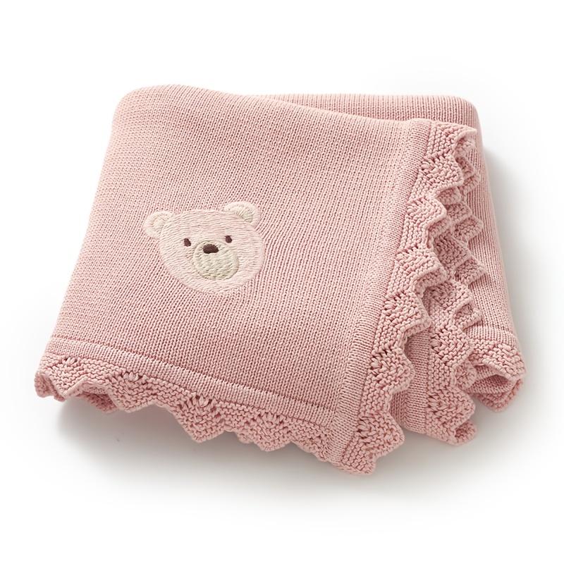 Adorable Bear Embroidered Cotton Knit Blanket with Lace Trim Soft Cozy Youngsters Blanket Khaki Pink Hand Wash Nursery Playtime рожевий
Adorable Bear Embroidered Cotton Knit Blanket with Lace Trim Soft Cozy Youngsters Blanket Khaki Pink Hand Wash Nursery Playtime рожевий