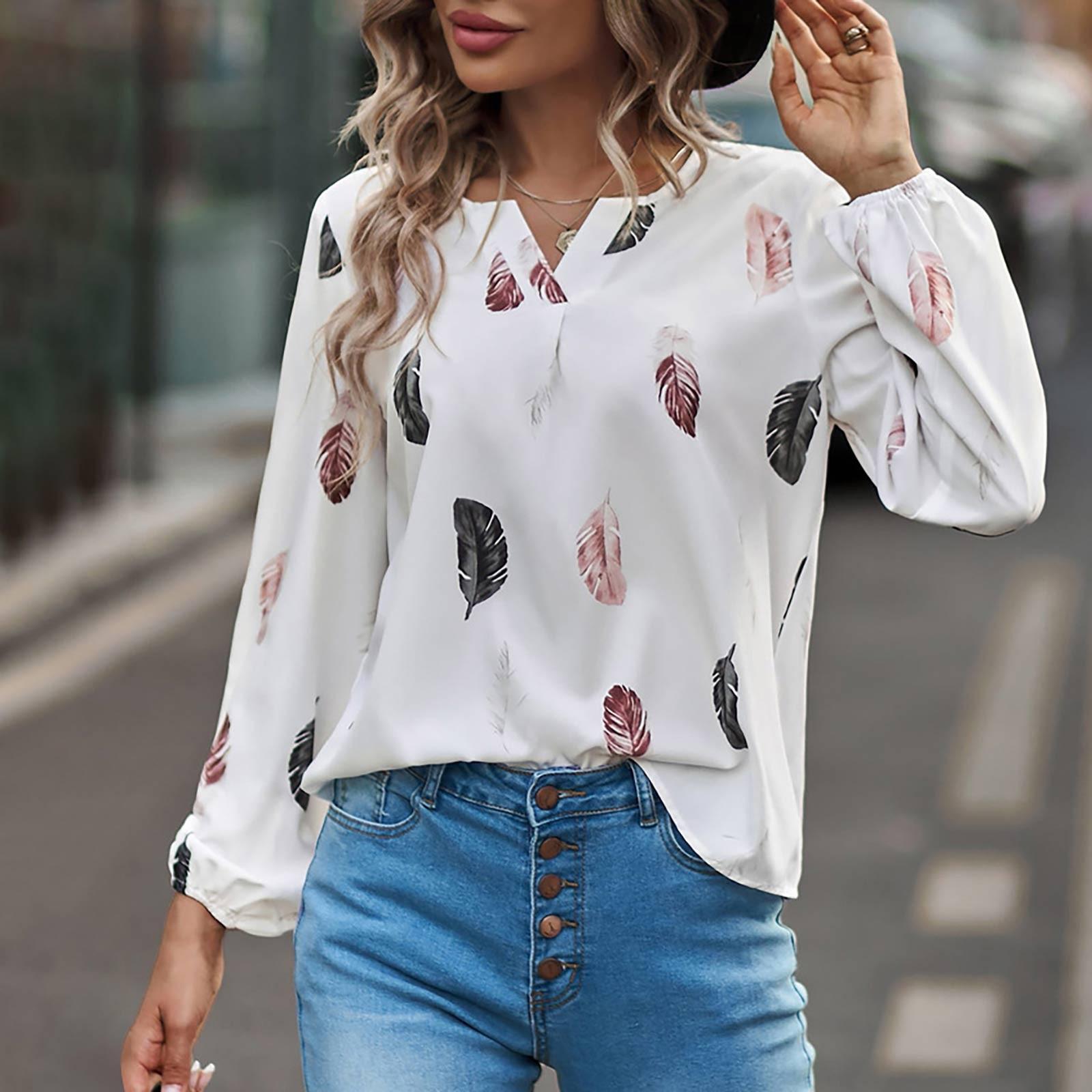 Женская модная свободная рубашка-пуловер с длинными рукавами и v-образным вырезом с принтом перьев XXXXL белый
Женская модная свободная рубашка-пуловер с длинными рукавами и v-образным вырезом с принтом перьев XXXXL белый
