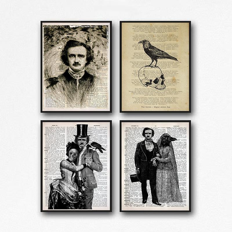 Vintage Dark Gothic Edgar Allan Poe The Raven Artwork on Antique Dictionary Poster Canvas Painting Wall Pictures Home Decor 21cm×30cm NoFrame
Vintage Dark Gothic Edgar Allan Poe The Raven Artwork on Antique Dictionary Poster Canvas Painting Wall Pictures Home Decor 21cm×30cm NoFrame