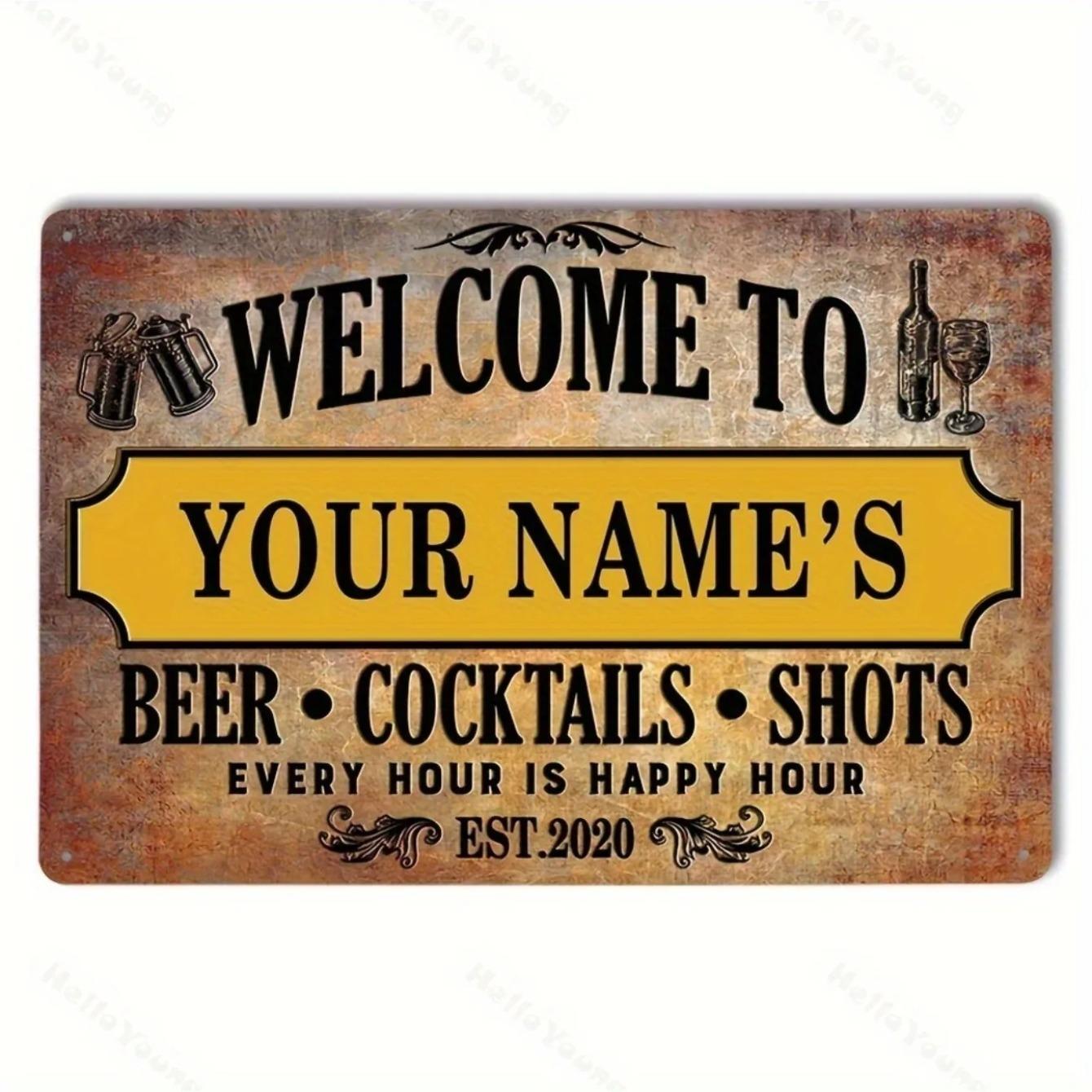 Retro Metal Beer Sign Wall Decor - Custom Bar Plate Welcome to Beer Cocktails Shots чорний
Retro Metal Beer Sign Wall Decor - Custom Bar Plate Welcome to Beer Cocktails Shots чорний