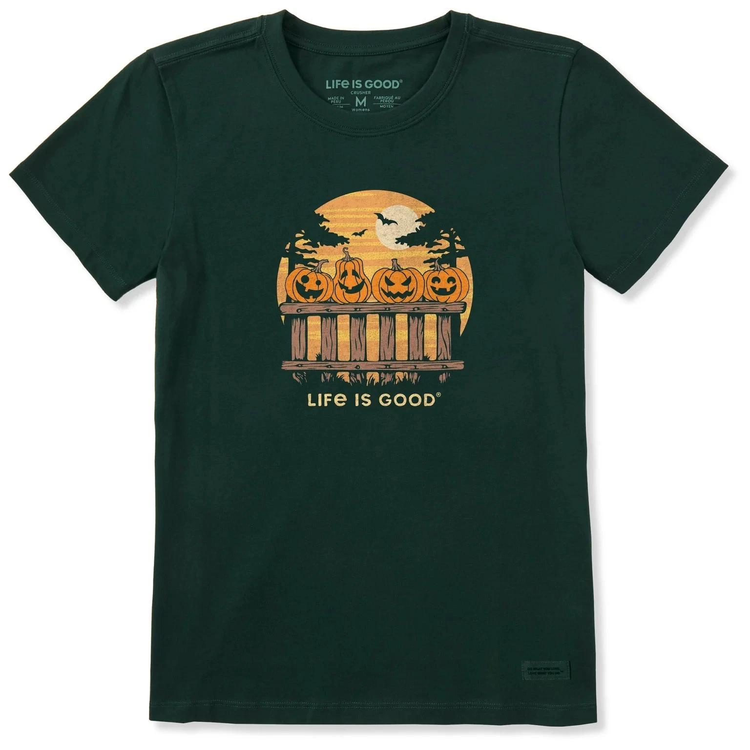 Life is Good Women s Pumpkins On a Fence Short Sleeve Crusher Tee Treeline Green 2XL
Life is Good Women s Pumpkins On a Fence Short Sleeve Crusher Tee Treeline Green 2XL