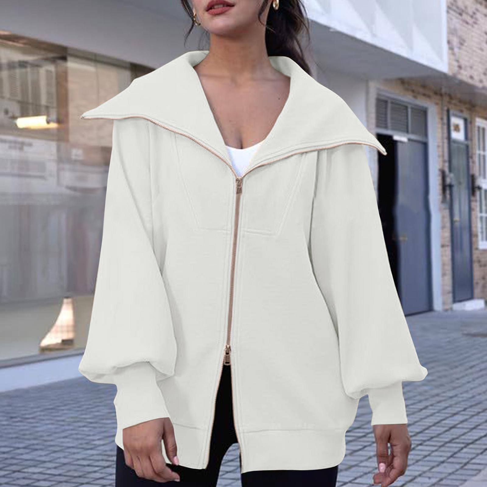 Womens Oversized Full Zip Up Sweatshirts Fall Jackets Outfits For Women Fashion Winter Trendy Cothes With Pocket M білий
Womens Oversized Full Zip Up Sweatshirts Fall Jackets Outfits For Women Fashion Winter Trendy Cothes With Pocket M білий