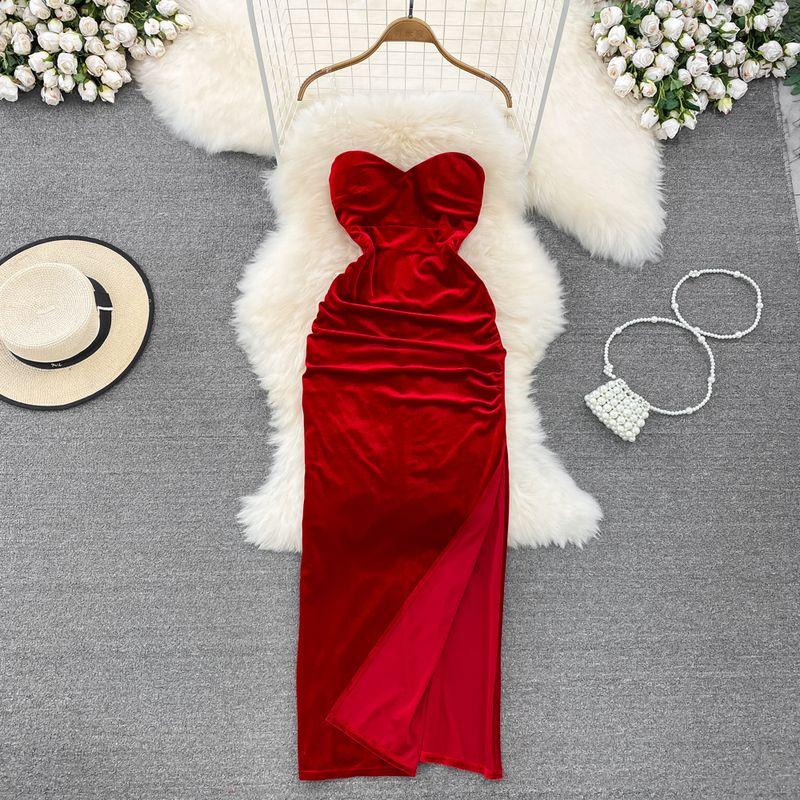 Retro Backless Slim Fit Pleuche Dress Tube Top Red XL
Retro Backless Slim Fit Pleuche Dress Tube Top Red XL