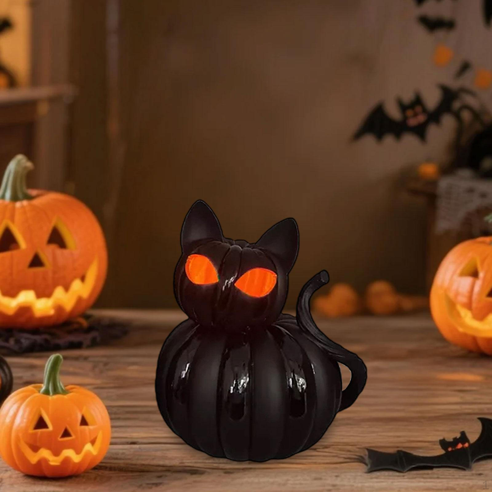 Хэллоуин Кот Тыква Декор Прикроватная лампа для дома Ночная смоляная статуэтка для столешницы Ванная комната S
Хэллоуин Кот Тыква Декор Прикроватная лампа для дома Ночная смоляная статуэтка для столешницы Ванная комната S
