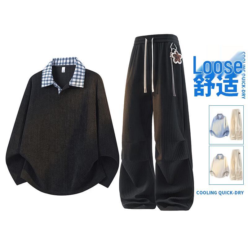 MEDE Men s Plaid Splicing Collared Sweatshirt & Sweatpants Set 2XL
MEDE Men s Plaid Splicing Collared Sweatshirt & Sweatpants Set 2XL