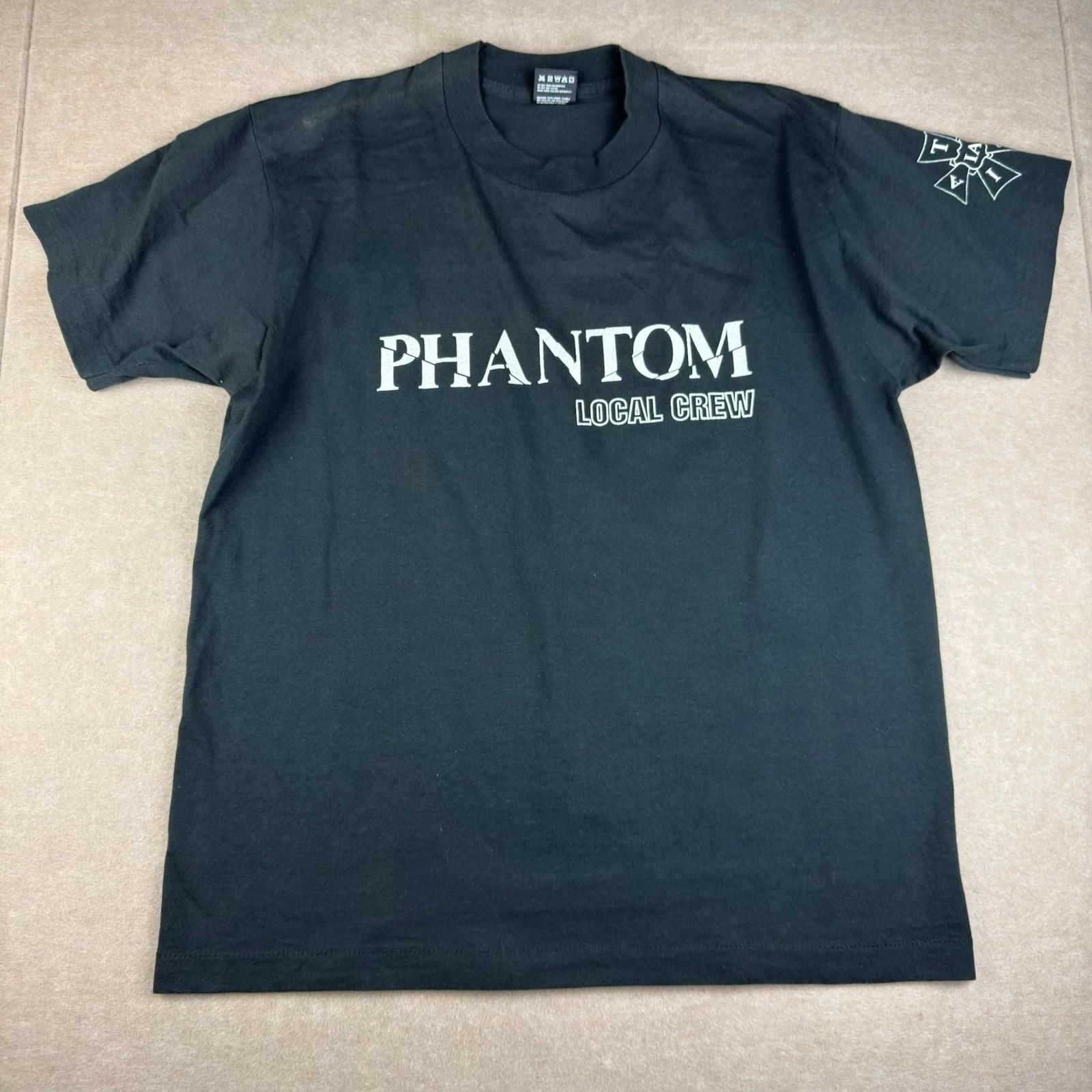 Vintage Phantom Local Crew T-Shirt L Black 90s Theater Quote Single Stitch USA 3XL
Vintage Phantom Local Crew T-Shirt L Black 90s Theater Quote Single Stitch USA 3XL