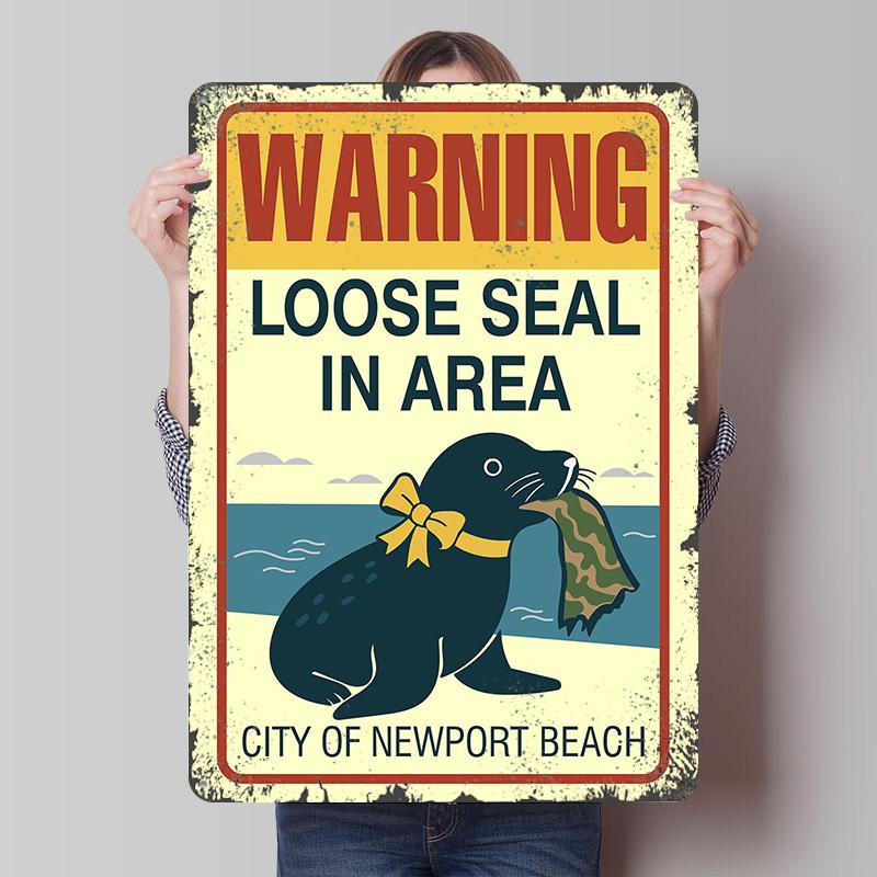 Warning Loose Seal in Area Newport Beach Tin Plaque Poster Customized Wall Art Retro Vintage Metal Signs for Man Cave Decor 7.9x11.8In(20x30cm)
Warning Loose Seal in Area Newport Beach Tin Plaque Poster Customized Wall Art Retro Vintage Metal Signs for Man Cave Decor 7.9x11.8In(20x30cm)