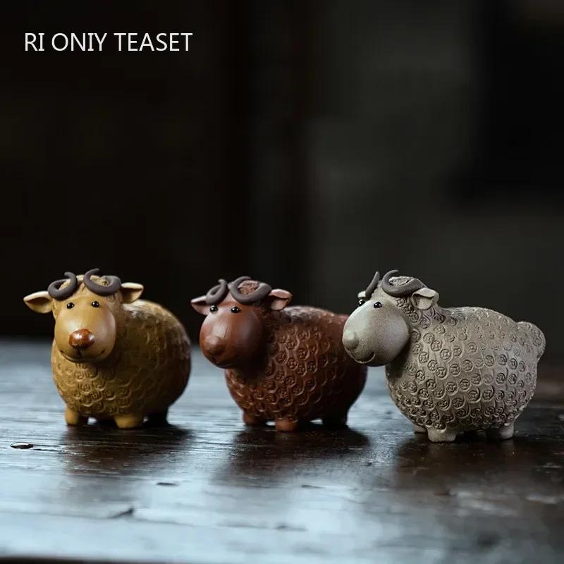 Chinese Yixing Purple Clay Tea Pet Lucky Sheep Statue Tea Figurine Ornaments Handmade Sculpture Crafts Home Tea Set Decoration 7.5X4.7X5.6CM
Chinese Yixing Purple Clay Tea Pet Lucky Sheep Statue Tea Figurine Ornaments Handmade Sculpture Crafts Home Tea Set Decoration 7.5X4.7X5.6CM