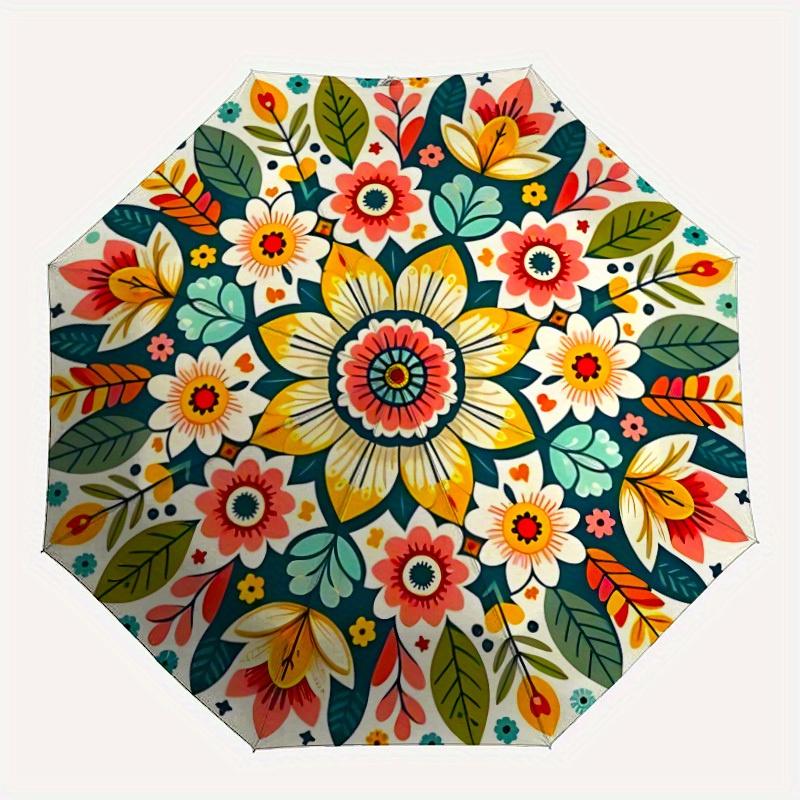 1pc Floral Mandala Automatic Folding Umbrella, 8-Rib Sturdy Canopy, Portable Travel Umbrella for Outdoor Use
1pc Floral Mandala Automatic Folding Umbrella, 8-Rib Sturdy Canopy, Portable Travel Umbrella for Outdoor Use