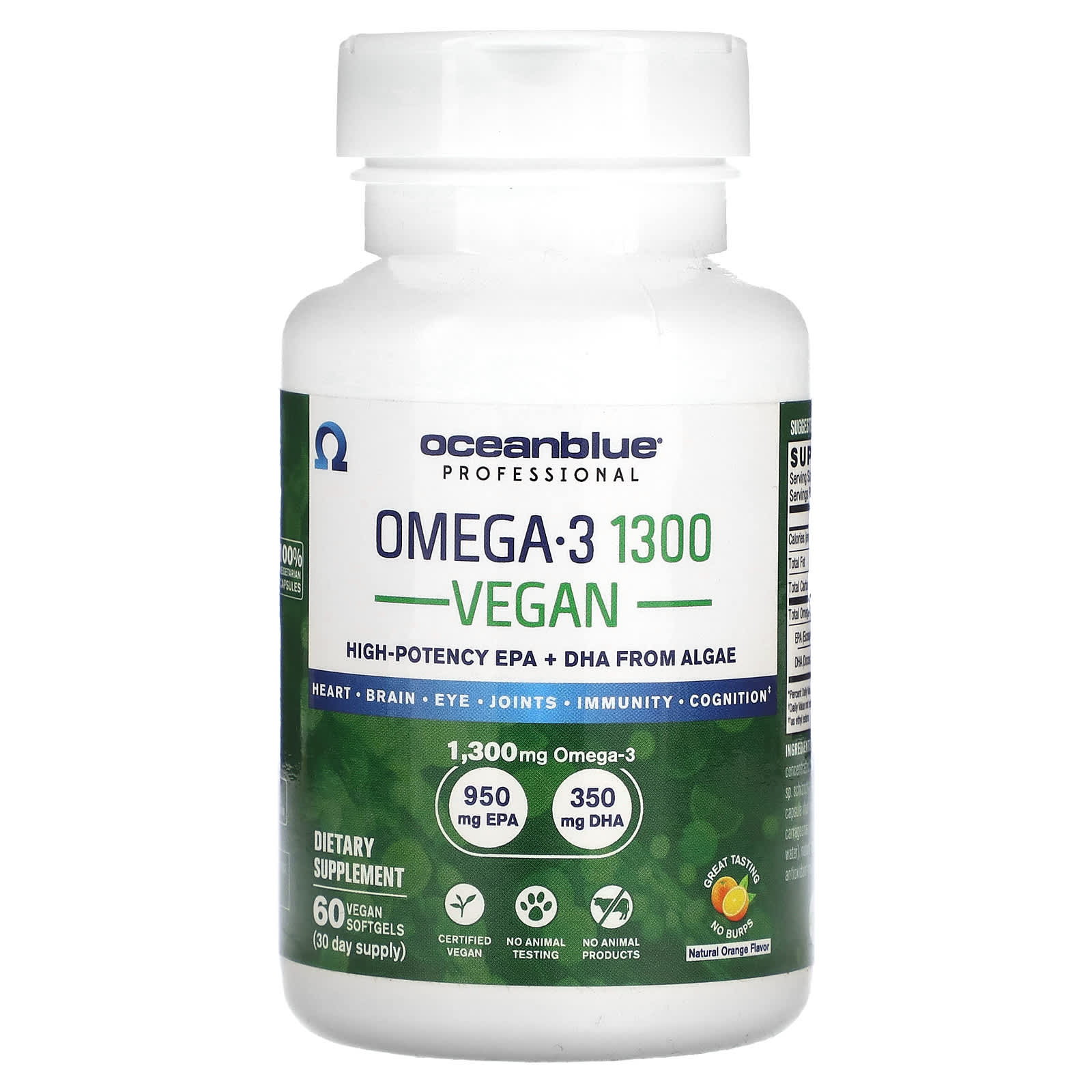 Professional, Vegan Omega-3 1300, High Potency, Natural Orange, 1,300Mg, 60 Vegan Softgels (650Mg per Softgel)
Professional, Vegan Omega-3 1300, High Potency, Natural Orange, 1,300Mg, 60 Vegan Softgels (650Mg per Softgel)