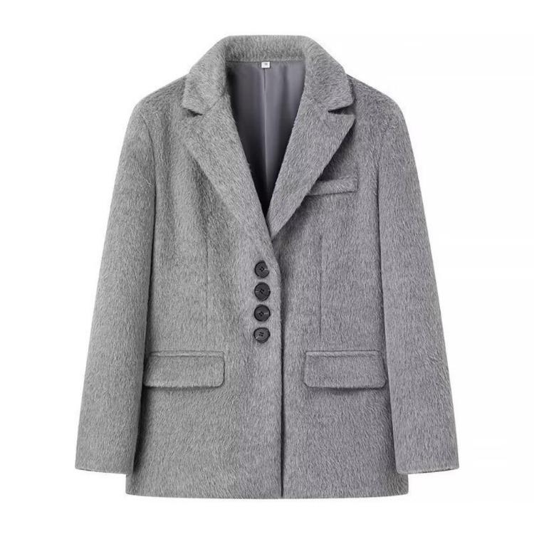 Fashion High Street Women Pink Woolen Blazer Coat Elegant Lapel Long Sleeves Single Breast Pocket Overcoat Female Outwear S серый
Fashion High Street Women Pink Woolen Blazer Coat Elegant Lapel Long Sleeves Single Breast Pocket Overcoat Female Outwear S серый