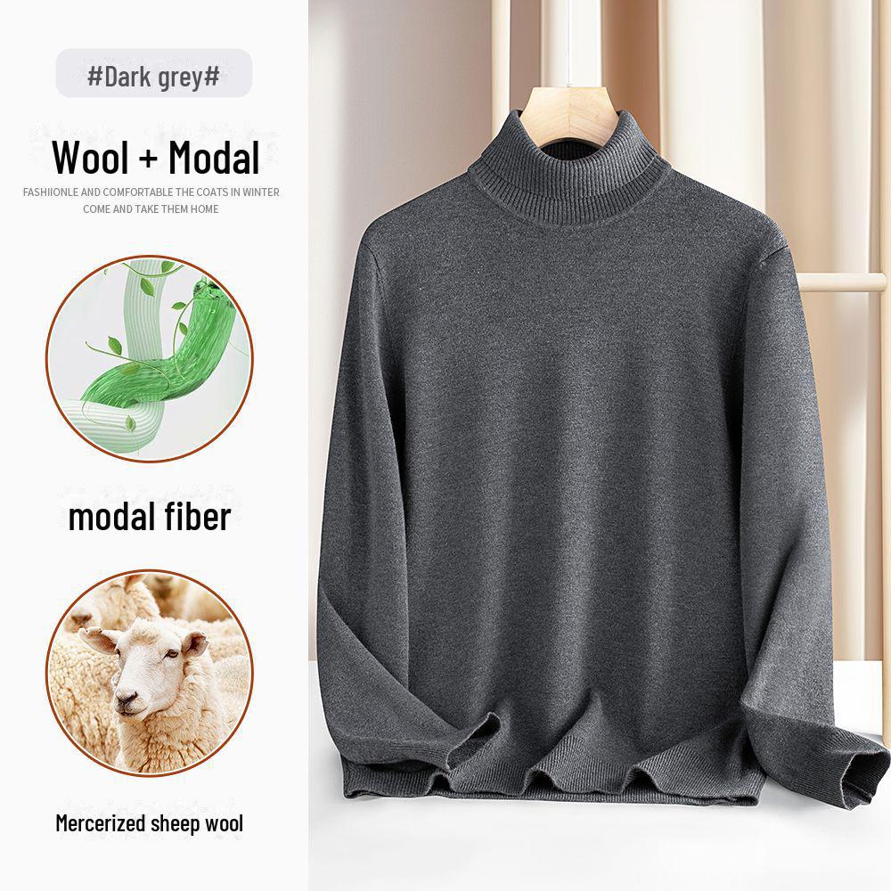 Мужской шерстяной модальный свитер с высоким воротом - теплый вязаный однотонный лацкан для осени/зимы XL темно-серого
Мужской шерстяной модальный свитер с высоким воротом - теплый вязаный однотонный лацкан для осени/зимы XL темно-серого